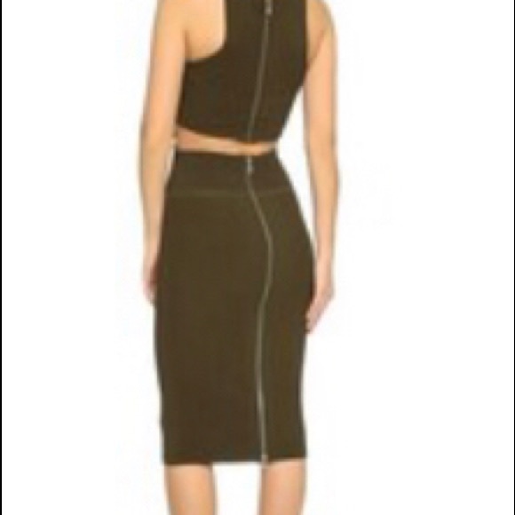 Ronny Kobo Megan Knit Midi Dress - Safari Green XS - Picture 6 of 8